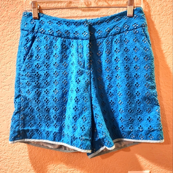 Antonio Melani Leyla Shorts Womens Deep Cerulean Blue Eyelet Lined Size 2 - Picture 1 of 7